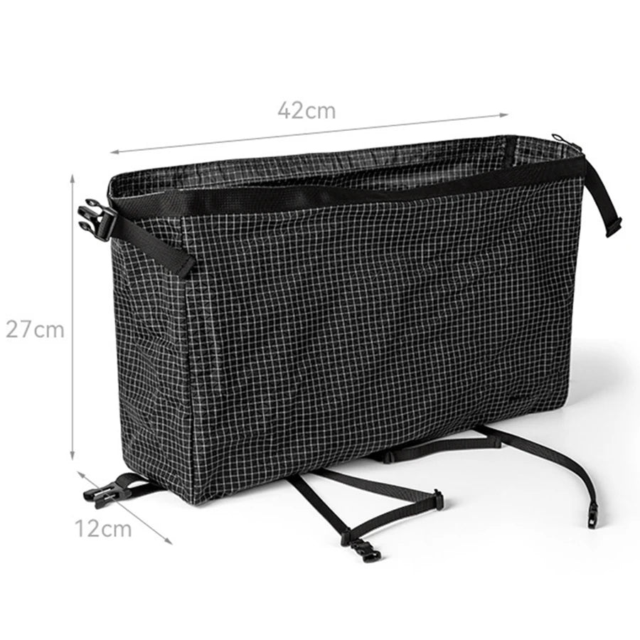 Mochila Ultraleve de Dyneema com Tampa Superior, Bolsa Expansível Impermeável e Multifuncional para Armazenamento Externo em Caminhadas e Montanhismo