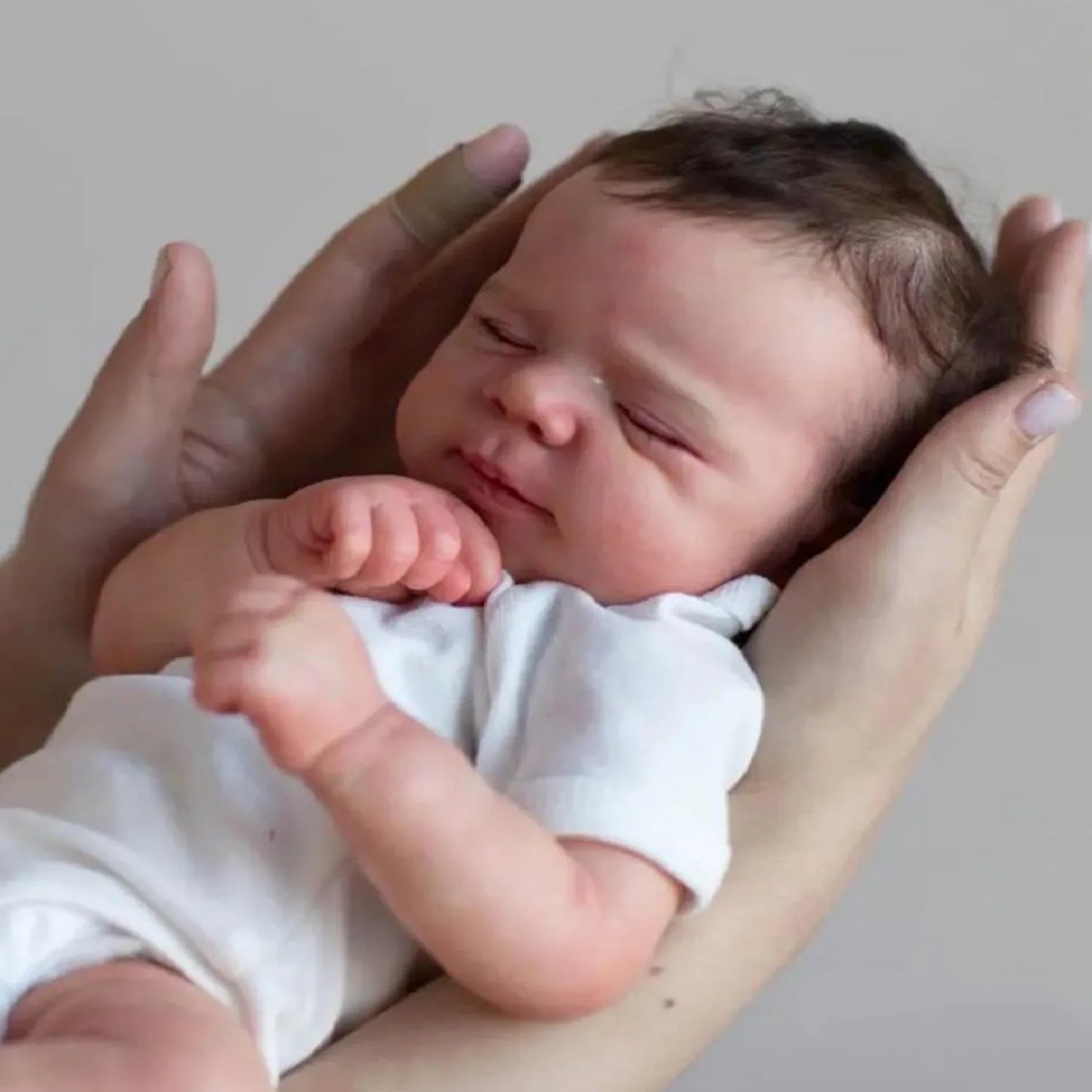 Bzdoll realista 48cm silicone macio dormindo boneca reborn com pele de pintura 3d, vivo 19 polegadas recém-nascido bebe bonito presente de aniversário