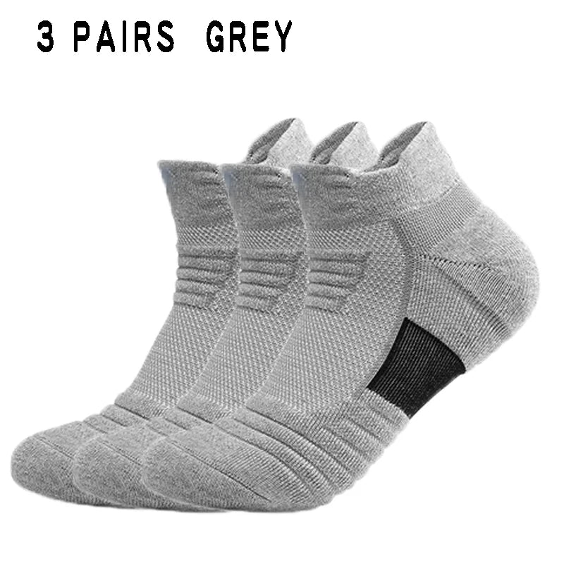 3 pares de meias atléticas de malha respirável Terry acolchoadas, gerenciamento de umidade e duráveis, reduz o pé para corrida, caminhadas e esportes