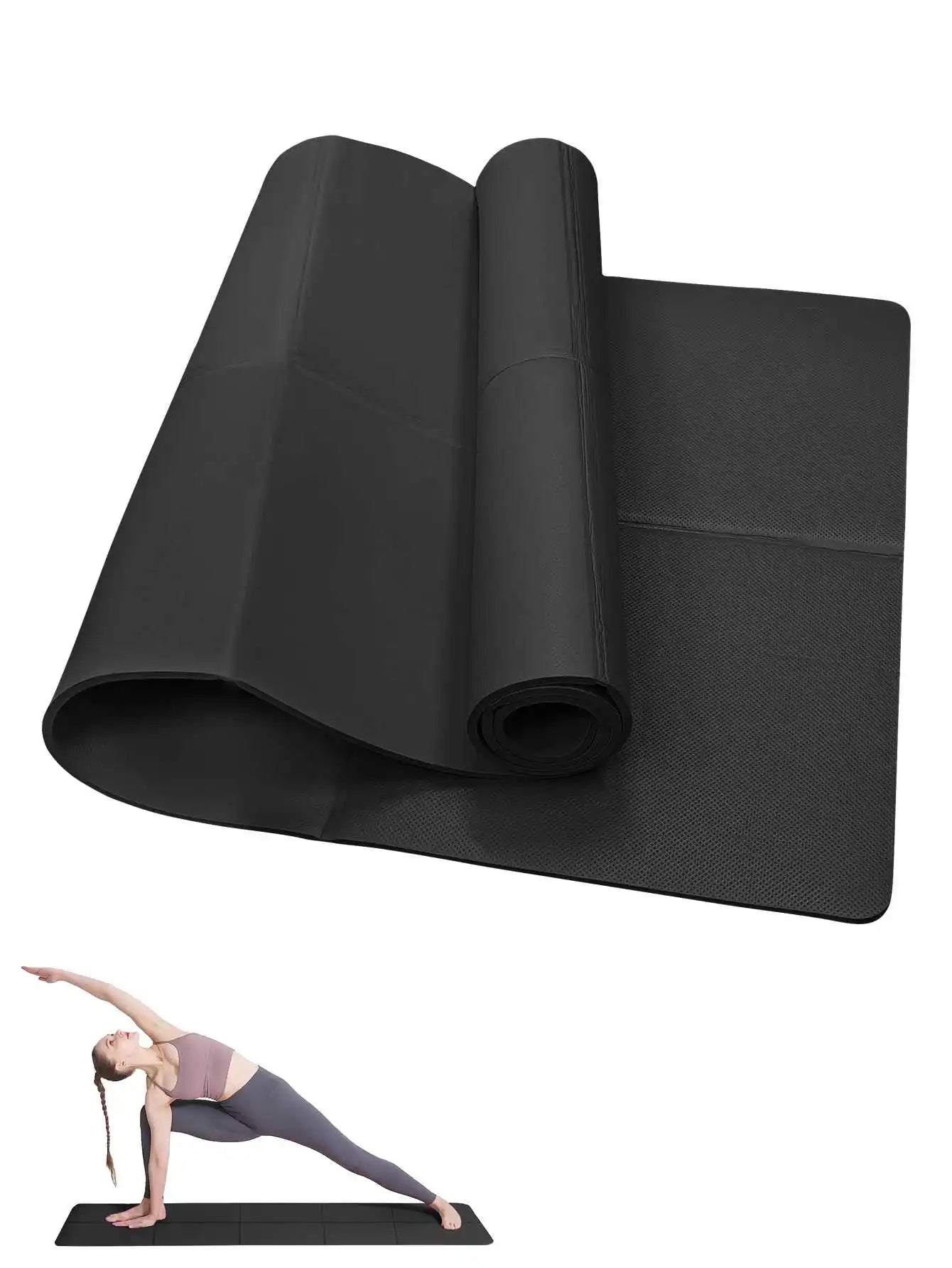 Tapete de Yoga e Pilates Antiderrapante — EVA 173x61cm em 3 Espessuras e 6 Cores