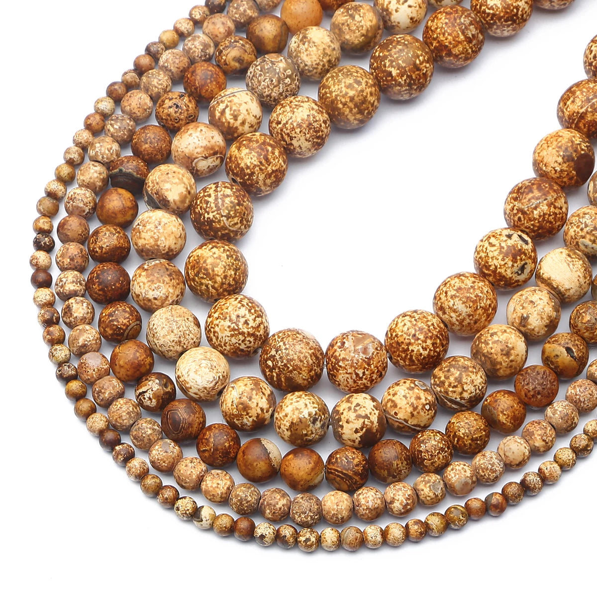 Contas de pedra de ágata de casca de madeira natural, contas redondas soltas para fabricação de joias, acessórios de moda para colares, pulseiras e brincos.