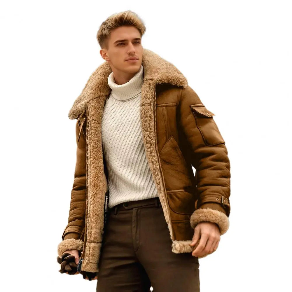 Jaqueta de Lã Vintage Masculina Quentinha — Estilo Casual e Conforto para o Inverno