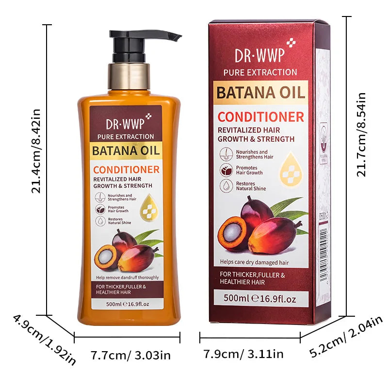 Kit Shampoo e Condicionador Batana Oil 500ml — Hidratante, Suavizante e Anti-Frizz para Cabelos