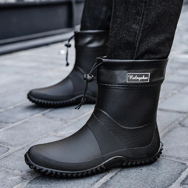 Botas de chuva curtas masculinas roupas de trabalho ao ar livre sapatos impermeáveis femininos de cano baixo leve antiderrapante botas de chuva de praia