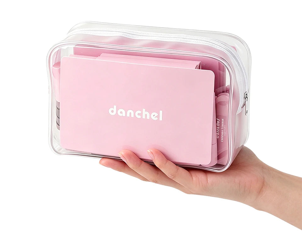 Kit de Maquiagem Completo Tudo em Um — 15 Produtos com Bolsa, Pinceis e Esponja para Iniciantes e Viagens