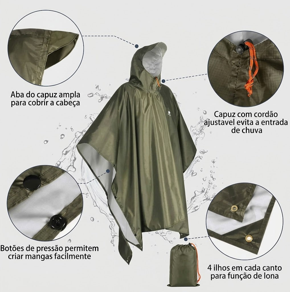 Capa de Chuva Impermeável para Adultos, Equipamento de Proteção contra Chuva para Mulheres e Homens 20