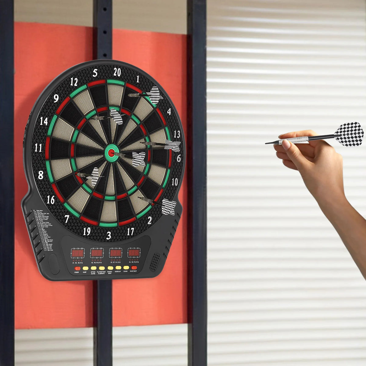 Conjunto de dardos eletrônicos com 6 dardos, display LED, comando de voz, 27 modos de jogo para festas, escritório e entretenimento doméstico 6