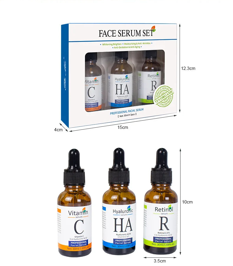 Conjunto de Séruns Faciais Premium — Vitamina C, Ácido Hialurônico e Retinol para Firmeza e Luminosidade 16