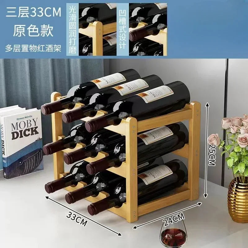 Cremalheira de exposição do vinho tinto Decoração da grade do agregado familiar Mesa criativa WineBottle Rack Armário de vinho simples Montar armazenamento 18