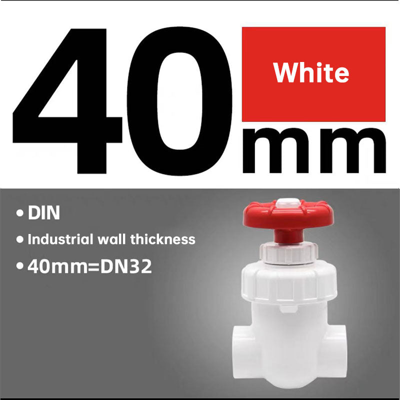 Válvula de Controle UPVC 25/32/40mm - Válvula de Gaveta de Plástico Resistente à Corrosão para Sump de Aquário e Acessórios de Irrigação por Gotejamento para Jardim