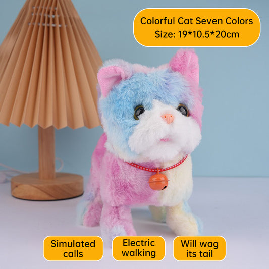 Brinquedo Eletrônico Realista de Gato com Ações de Andar e Latir para Manter Seu Pet Ativo e Entretenido.
