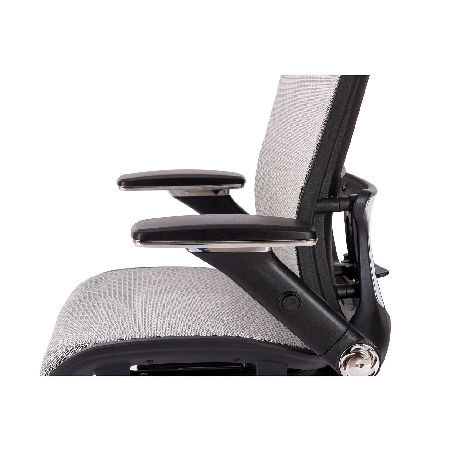 Cadeira de Escritório Ergonômica em Tela Mesh, Encosto Alto com Apoio de Cabeça Ajustável e Braços Rebatíveis – Cinza