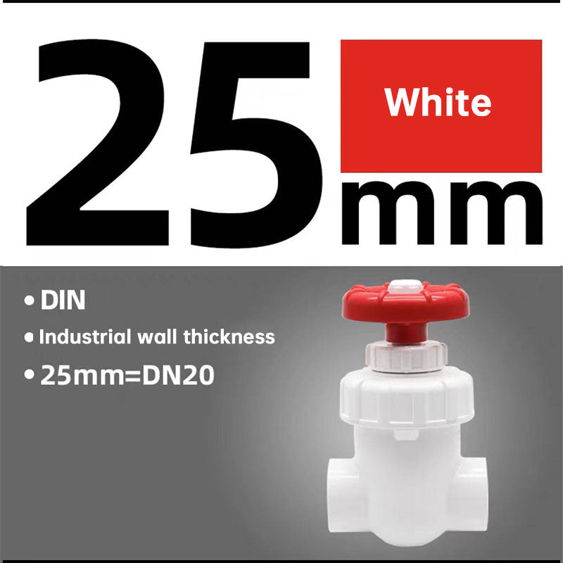 Válvula de Controle UPVC 25/32/40mm - Válvula de Gaveta de Plástico Resistente à Corrosão para Sump de Aquário e Acessórios de Irrigação por Gotejamento para Jardim