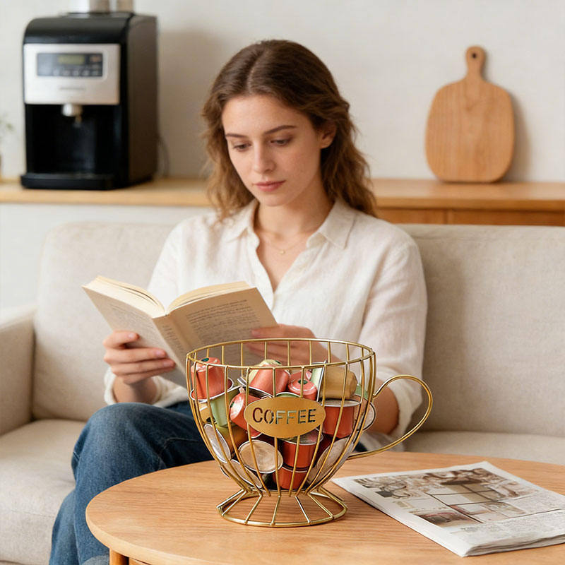 Porta-Cápsulas de Café de Metal de Grande Capacidade | Organizador e Dispensador para Cápsulas Nespresso, Keurig