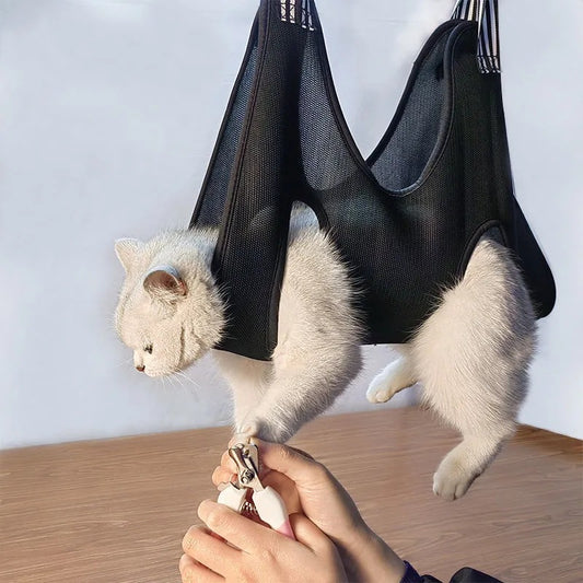 Pet Grooming Hammock for Cats and Dogs, Nail Trimming Bed, Small to Medium Size Pet Restraint Bag
