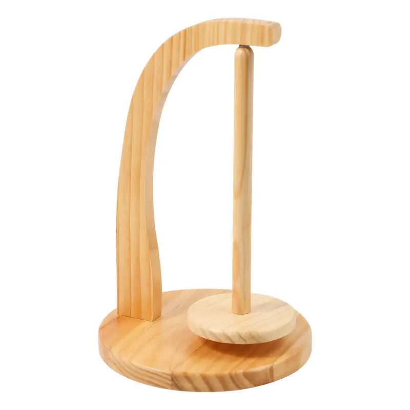 Enrolador de Lã por Levitação Magnética, Enrolador de Fio Manual Portátil, Suporte para Linha de Crochê Manual com Base de Madeira Giratória