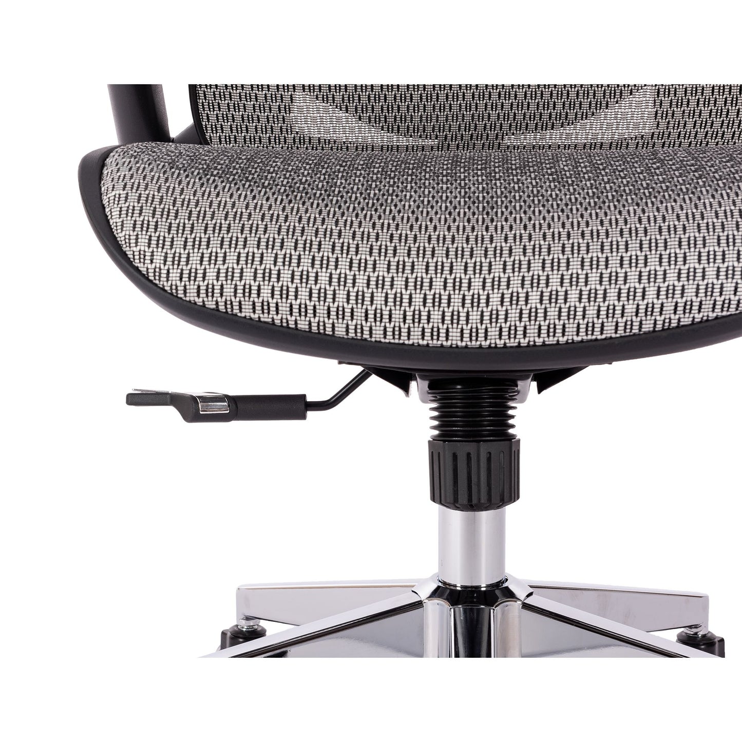 Cadeira de Escritório Ergonômica em Tela Mesh, Encosto Alto com Apoio de Cabeça Ajustável e Braços Rebatíveis – Cinza