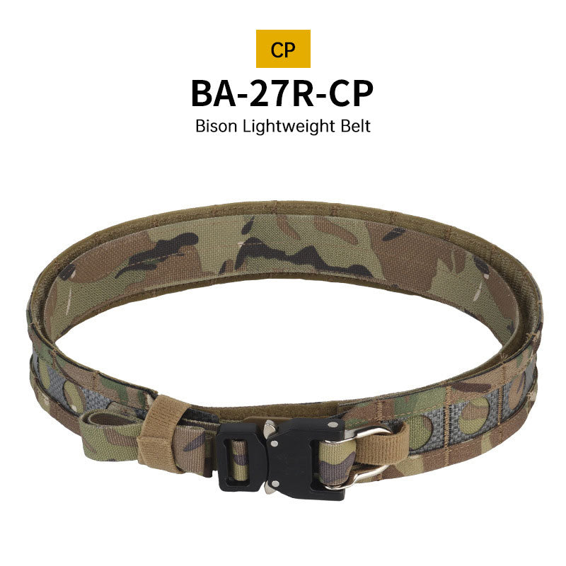 Cinto Tático de Batalha de Duas Camadas com Fivela de Metal de Liberação Rápida, Cinto de Caça Combate MOLLE para Equipamento de Airsoft