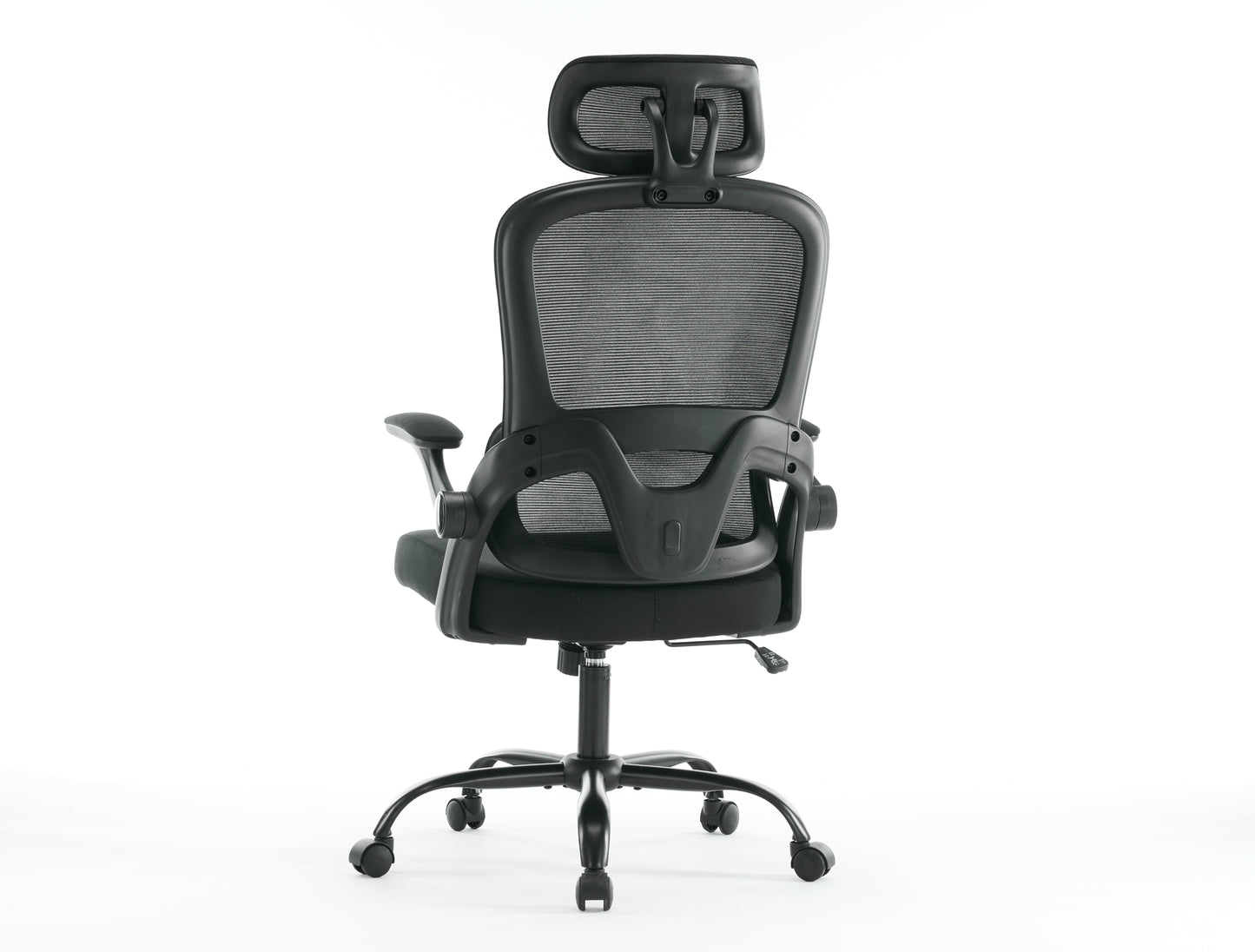 Cadeira de Escritório Ergonômica em Tela Mesh, Encosto Alto com Apoio de Braços 3D, Suporte Lombar e Apoio de Cabeça Ajustável 2D – Preta