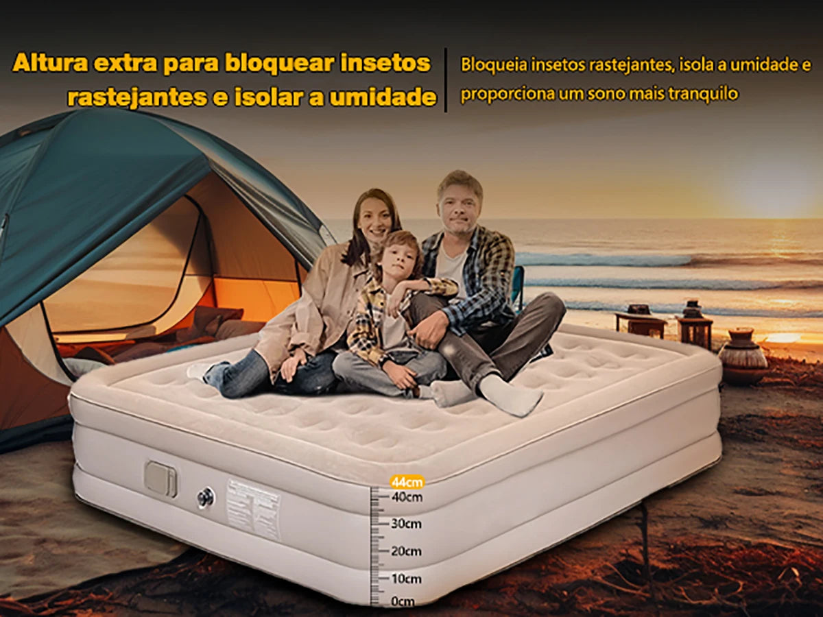 Joyfox Colchão Inflável Queen Com Bateria De Lítio Integrada 203*154cm colchão de ar interior glamping esteiras 1/2/3 pessoas