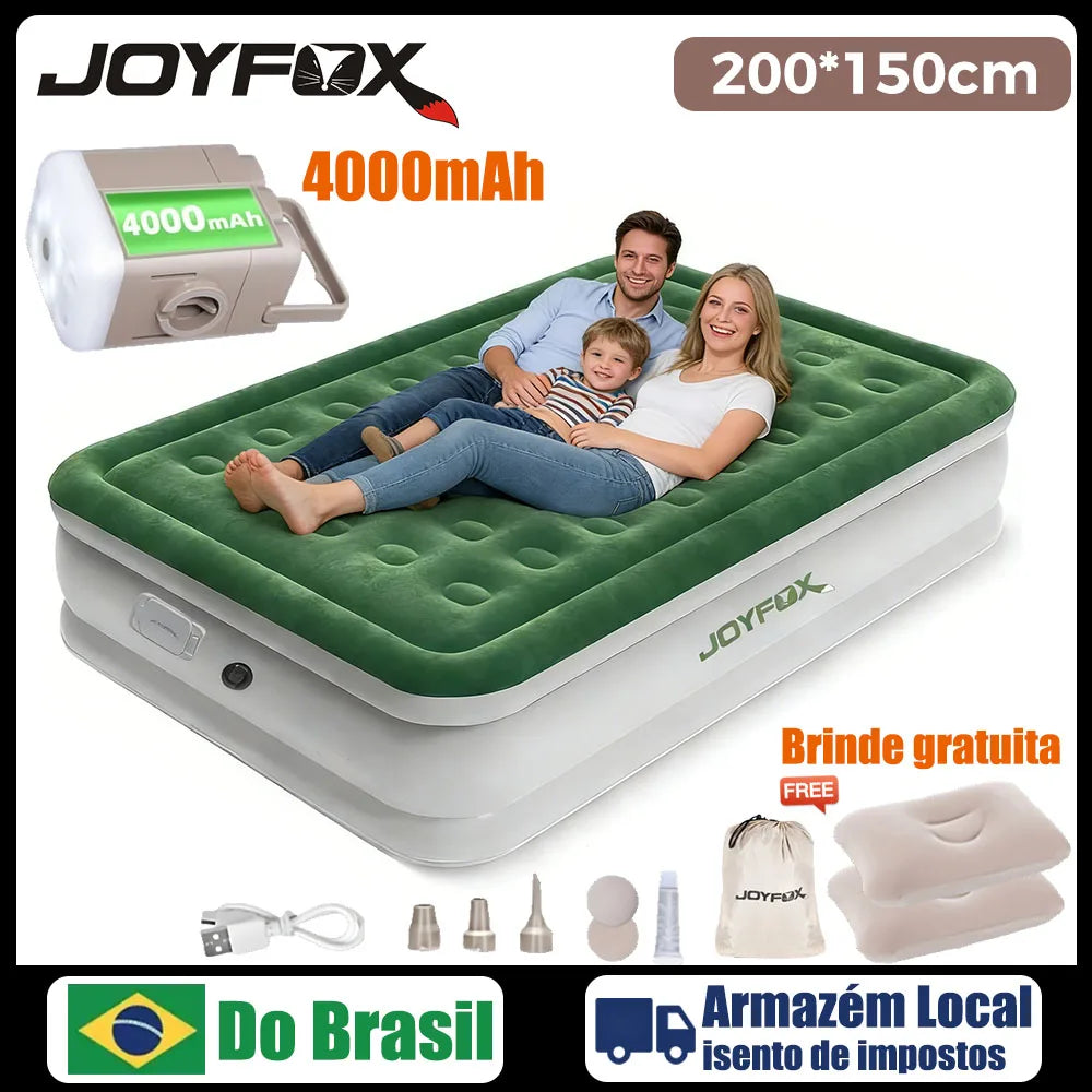 Joyfox Colchão Inflável Camping Colchão Inflável Casal Queen King automático Com Bateria Colchão De Ar Glamping 2/3 Pessoas