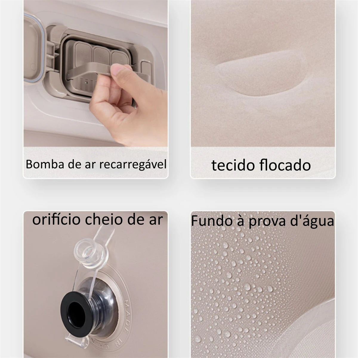Joyfox Colchão Inflável Queen Com Bateria De Lítio Integrada 203*154cm colchão de ar interior glamping esteiras 1/2/3 pessoas