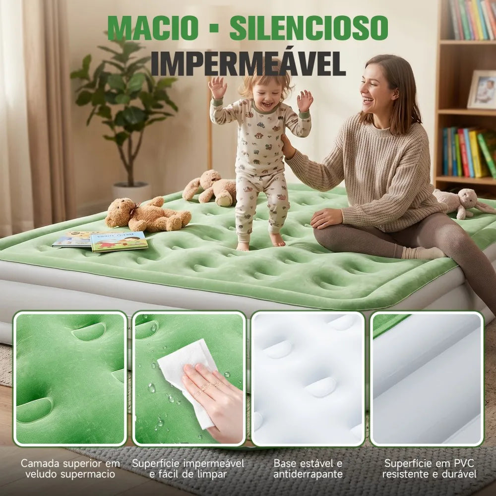 Joyfox Colchão Inflável Camping Colchão Inflável Casal Queen King automático Com Bateria Colchão De Ar Glamping 2/3 Pessoas