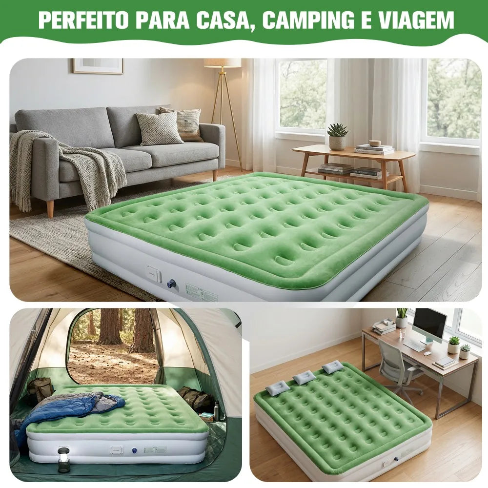 Joyfox Colchão Inflável Camping Colchão Inflável Casal Queen King automático Com Bateria Colchão De Ar Glamping 2/3 Pessoas