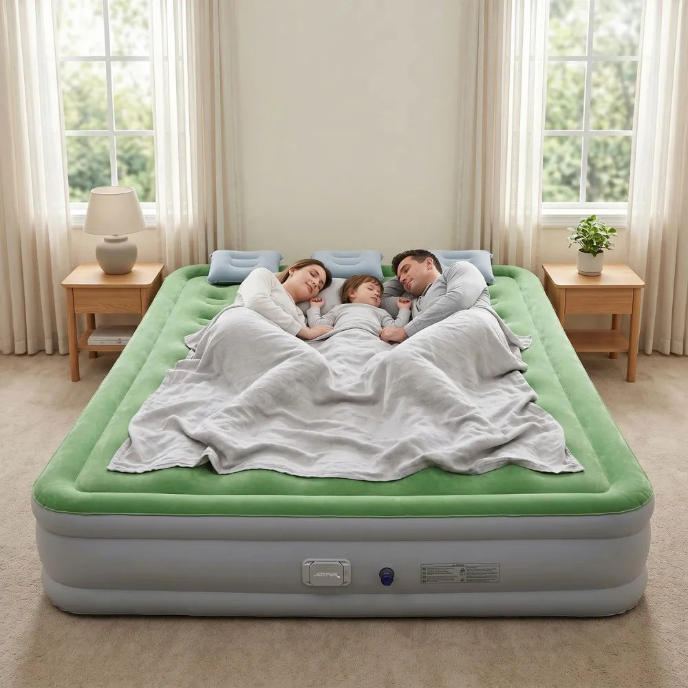 Joyfox Colchão Inflável Camping Colchão Inflável Casal Queen King automático Com Bateria Colchão De Ar Glamping 2/3 Pessoas