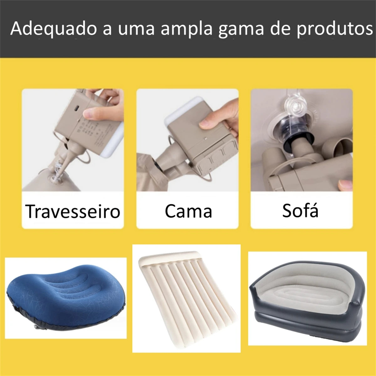 Joyfox Colchão Inflável Queen Com Bateria De Lítio Integrada 203*154cm colchão de ar interior glamping esteiras 1/2/3 pessoas