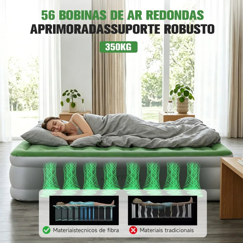 Joyfox Colchão Inflável Camping Colchão Inflável Casal Queen King automático Com Bateria Colchão De Ar Glamping 2/3 Pessoas