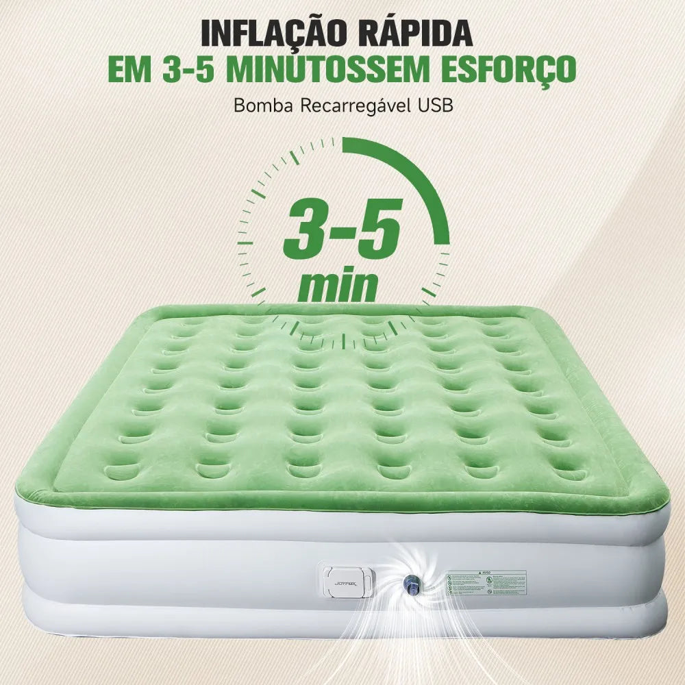 Joyfox Colchão Inflável Camping Colchão Inflável Casal Queen King automático Com Bateria Colchão De Ar Glamping 2/3 Pessoas