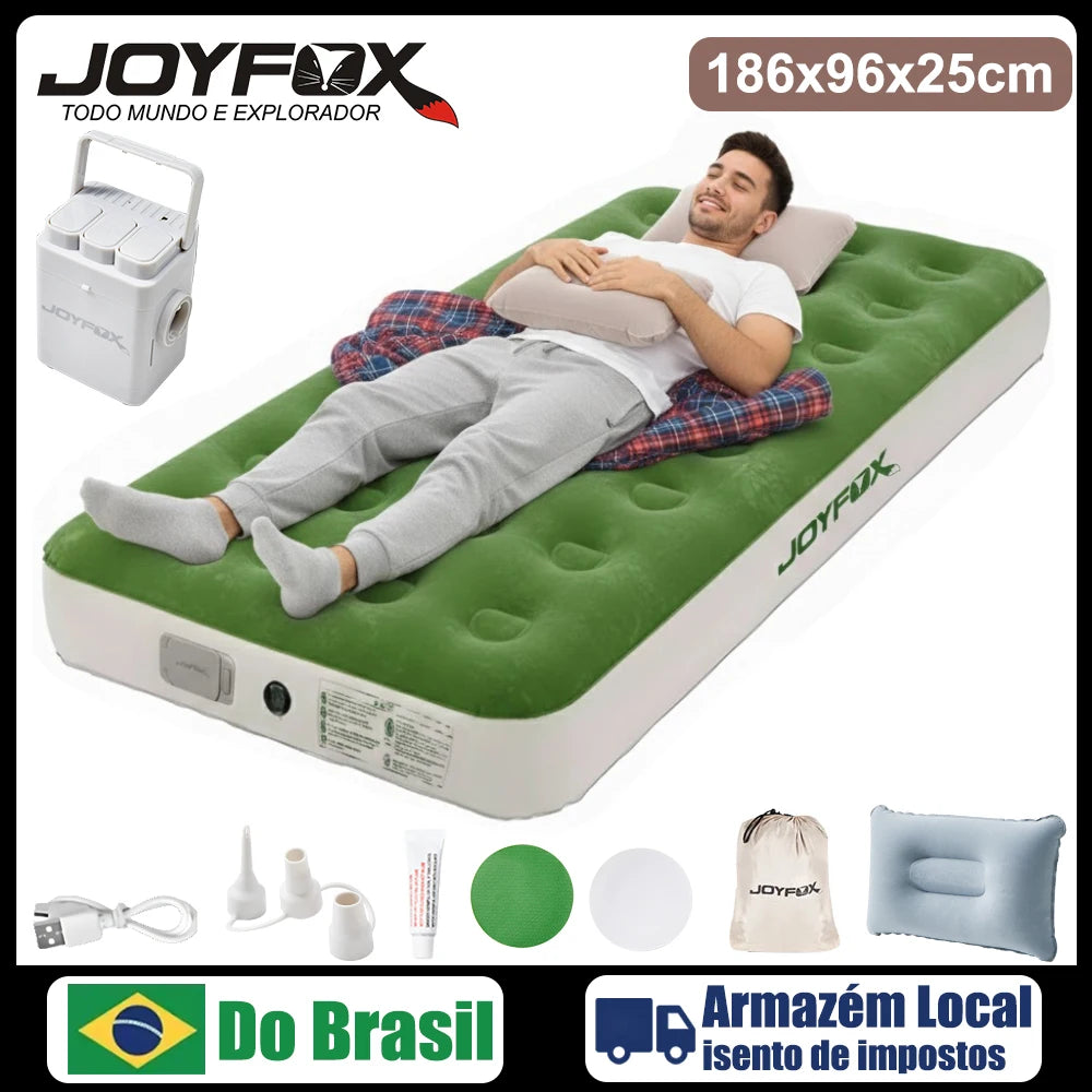 Joyfox Colchão Inflável Camping Colchão Inflável Casal Queen King automático Com Bateria Colchão De Ar Glamping 2/3 Pessoas