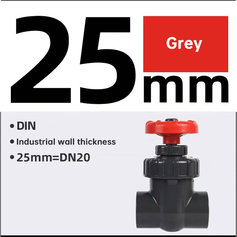 Válvula de Controle UPVC 25/32/40mm - Válvula de Gaveta de Plástico Resistente à Corrosão para Sump de Aquário e Acessórios de Irrigação por Gotejamento para Jardim