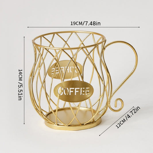 Porta-Cápsulas de Café de Metal de Grande Capacidade | Organizador e Dispensador para Cápsulas Nespresso, Keurig