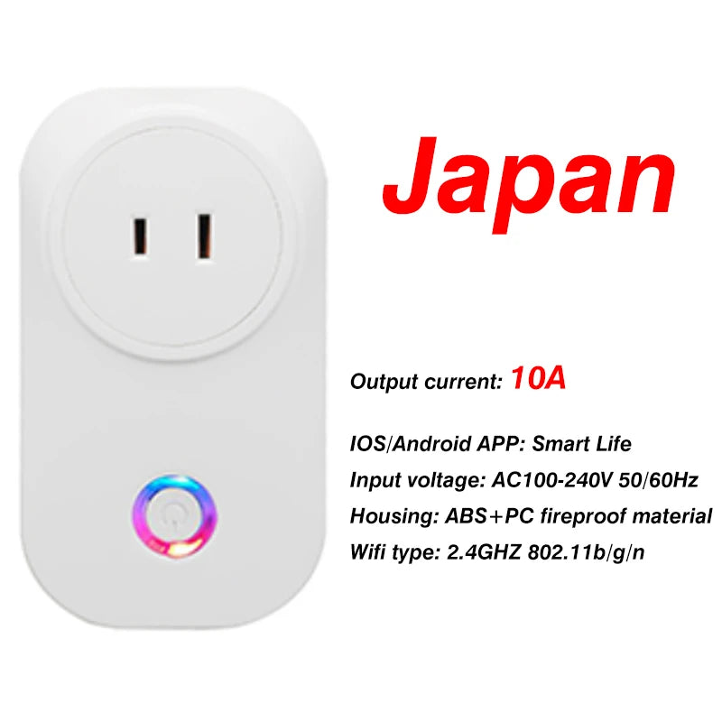 Tomada Inteligente Wi-Fi com Medidor de Energia — 10A/16A, App Tuya/Smart Life, Compativel Alexa e Google