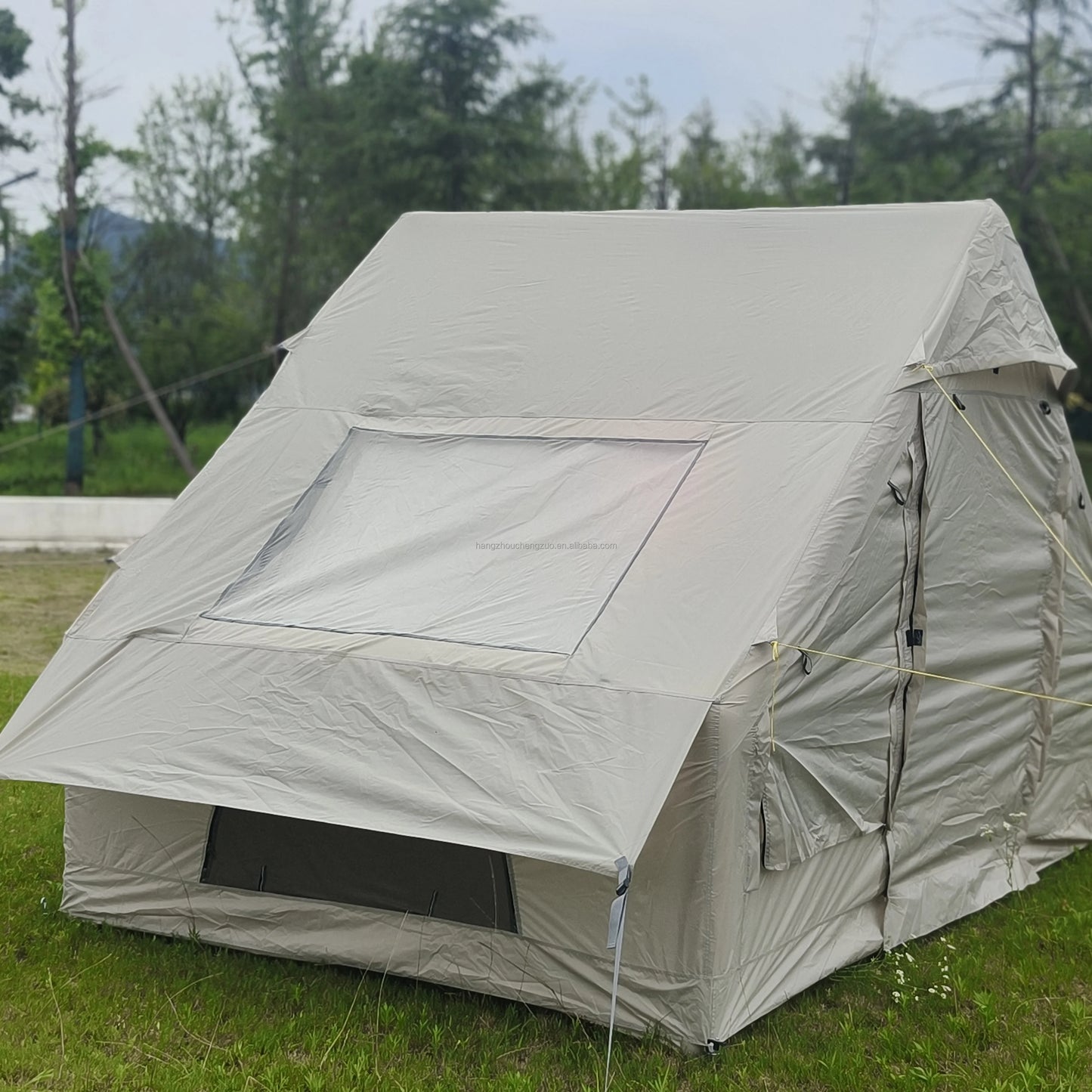 Barraca Inflável para Camping, Barraca Inflável Glamping com Bomba Manual para Todas as Estações, Ideal para Família, Amigos, Acampamento, Encontros ao Ar Livre
