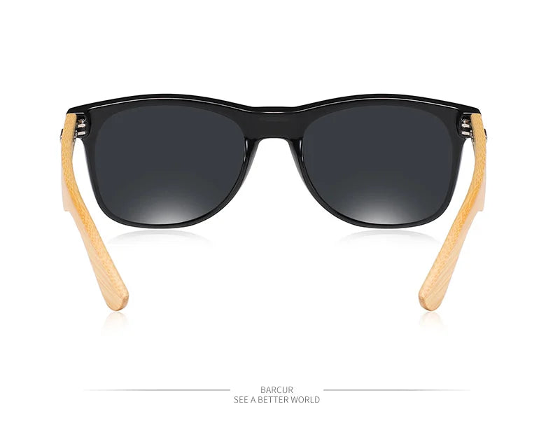 Óculos de Sol Barcur Bambu Polarizado Elegante — Proteção UV400 para Homens e Mulheres