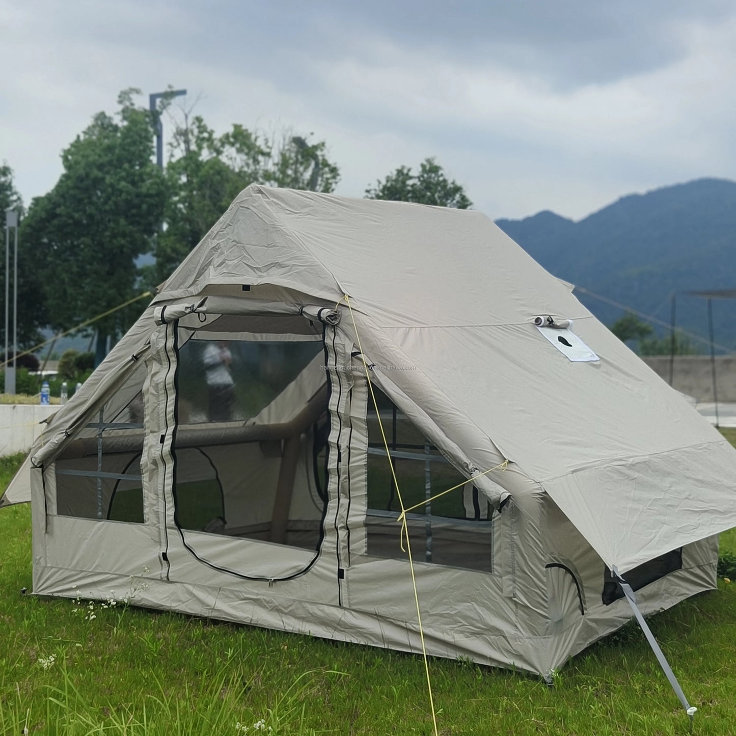 Barraca Inflável para Camping, Barraca Inflável Glamping com Bomba Manual para Todas as Estações, Ideal para Família, Amigos, Acampamento, Encontros ao Ar Livre