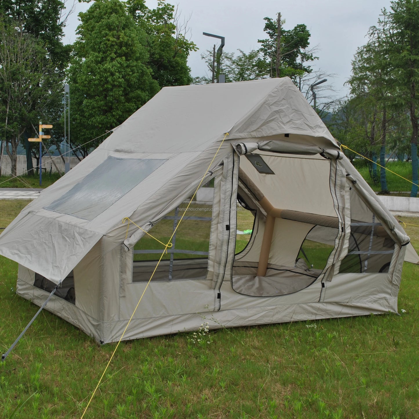 Barraca Inflável para Camping, Barraca Inflável Glamping com Bomba Manual para Todas as Estações, Ideal para Família, Amigos, Acampamento, Encontros ao Ar Livre