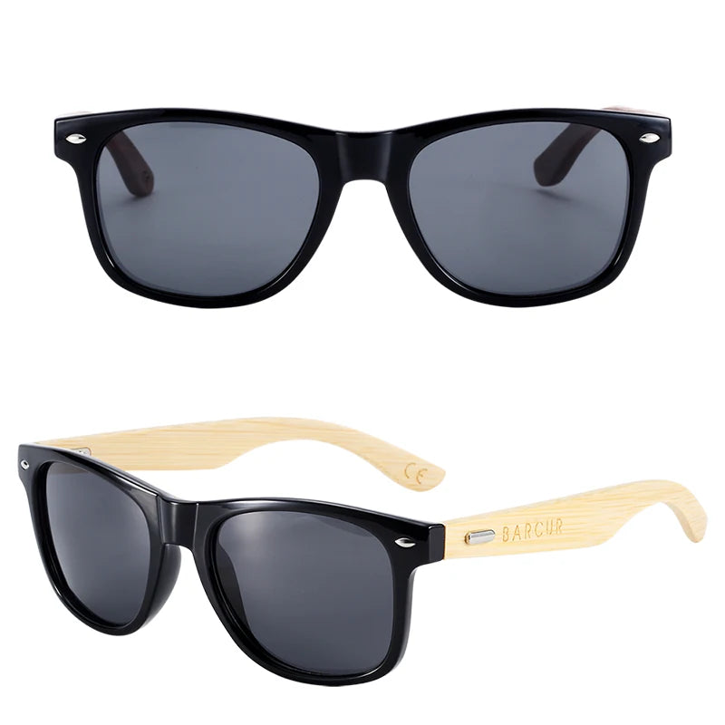 Óculos de Sol Barcur Bambu Polarizado Elegante — Proteção UV400 para Homens e Mulheres