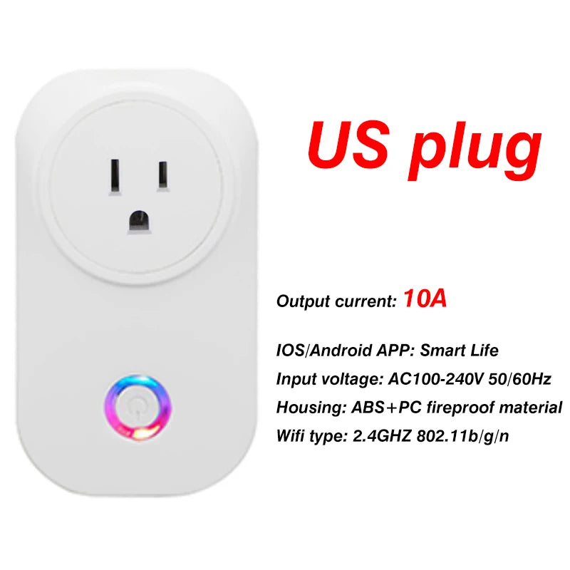 Tomada Inteligente Wi-Fi com Medidor de Energia — 10A/16A, App Tuya/Smart Life, Compativel Alexa e Google