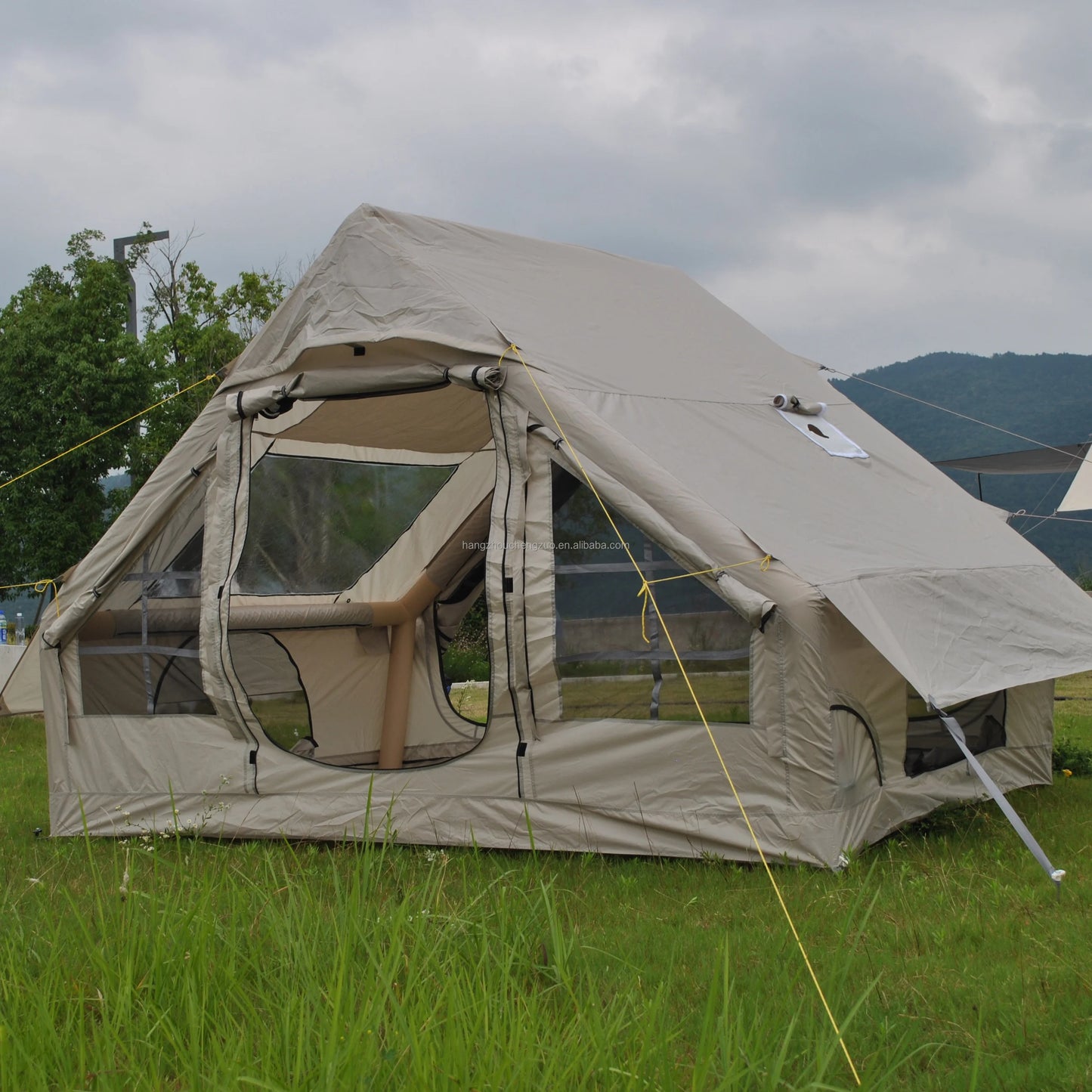 Barraca Inflável para Camping, Barraca Inflável Glamping com Bomba Manual para Todas as Estações, Ideal para Família, Amigos, Acampamento, Encontros ao Ar Livre
