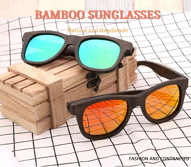 Óculos de sol de bambu sustentáveis e ecológicos, proteção polarizada, óculos de sol masculinos, óculos de sol quentes globais para mulheres