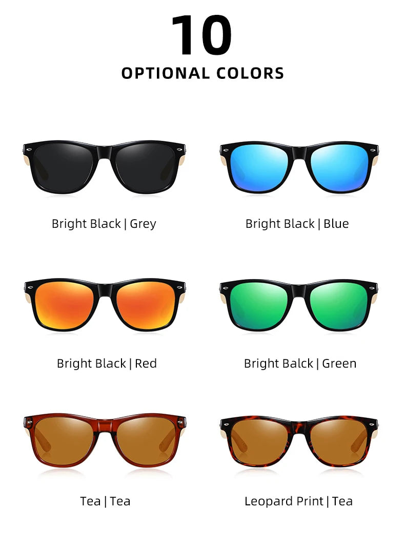 Óculos de sol de bambu polarizado BARCUR Homens Óculos de sol de madeira Mulheres Marca Original Madeira UV400 Oculos De Sol