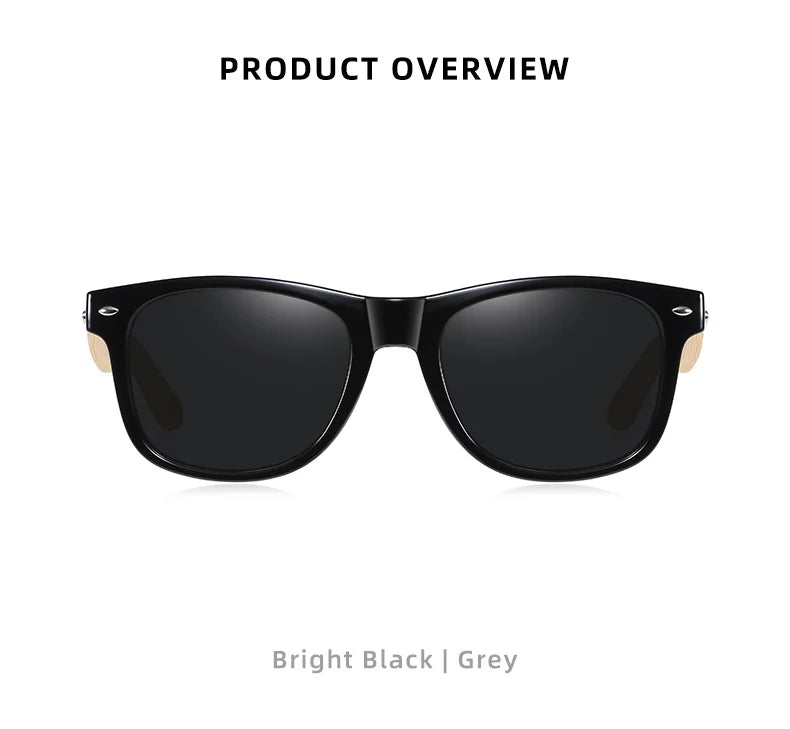 Óculos de Sol Barcur Bambu Polarizado Elegante — Proteção UV400 para Homens e Mulheres
