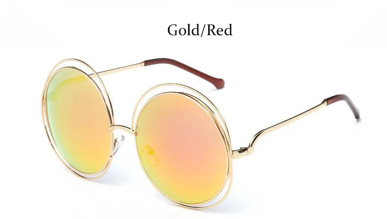 Óculos de Sol Redondo Feminino Retro — Luxuoso, Oversized e com Proteção UV400