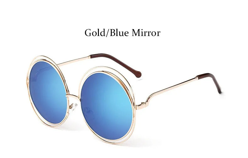 Óculos de Sol Redondo Feminino Retro — Luxuoso, Oversized e com Proteção UV400