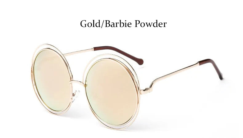 Óculos de Sol Redondo Feminino Retro — Luxuoso, Oversized e com Proteção UV400