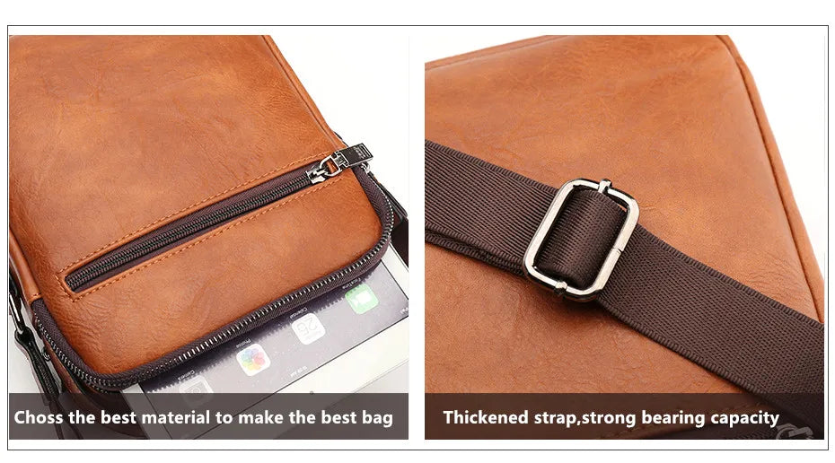Bolsa Masculina Jeep Buluo Crossbody Elegante — Couro, Grande Capacidade e Estilo Executivo